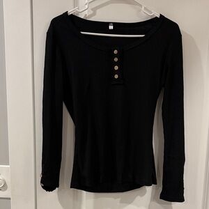 American Eagle Outfitters Black Buttoned Blouse